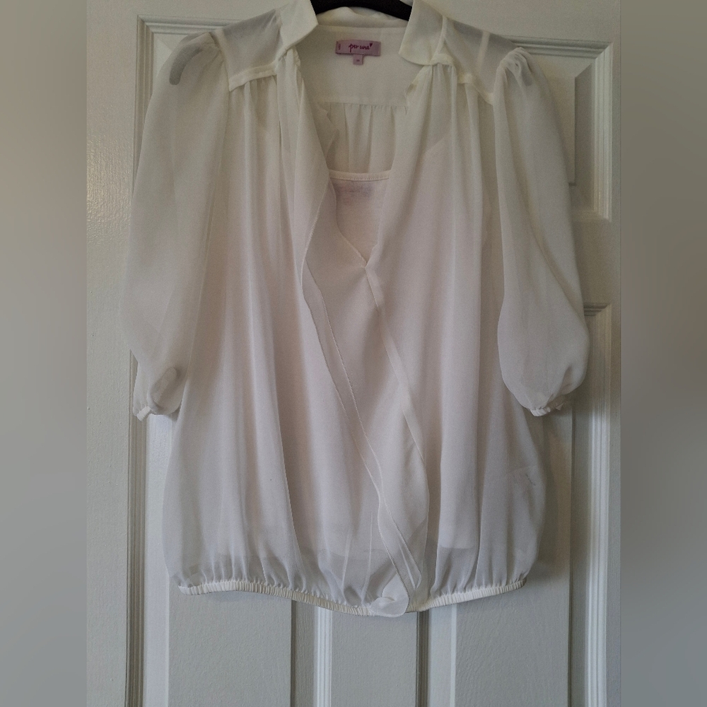 Elegant Sheer White Blouse